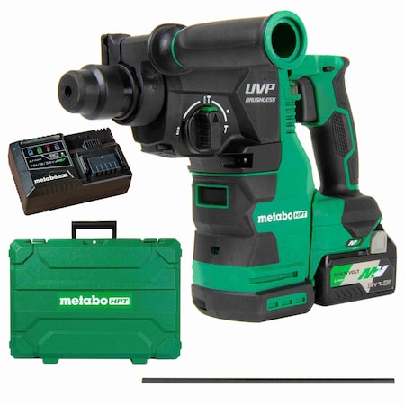 Metabo Hpt 36V MV Cordless Brushless 1- 1/8in SDS Plus Rotary Hammer Kit 4.0Ah, Rapid Charger and Case DH3628DAM